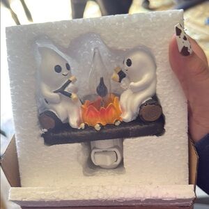 Ghost Night Light with Campfire Design